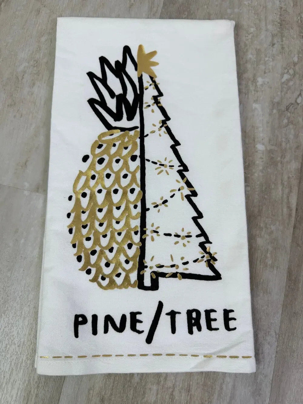 Anthropologie Pine Tree Christmas Tea Towel